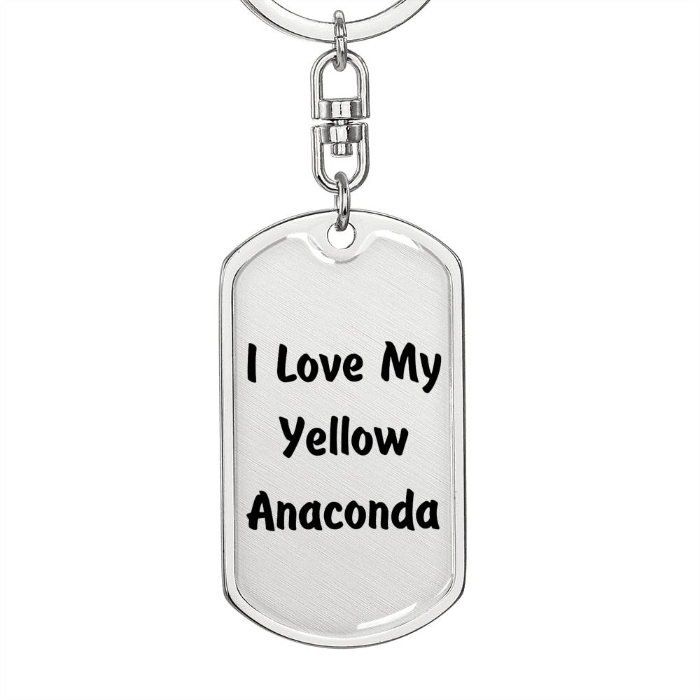 Love My Yellow Anaconda - Luxury Dog Tag Keychain
