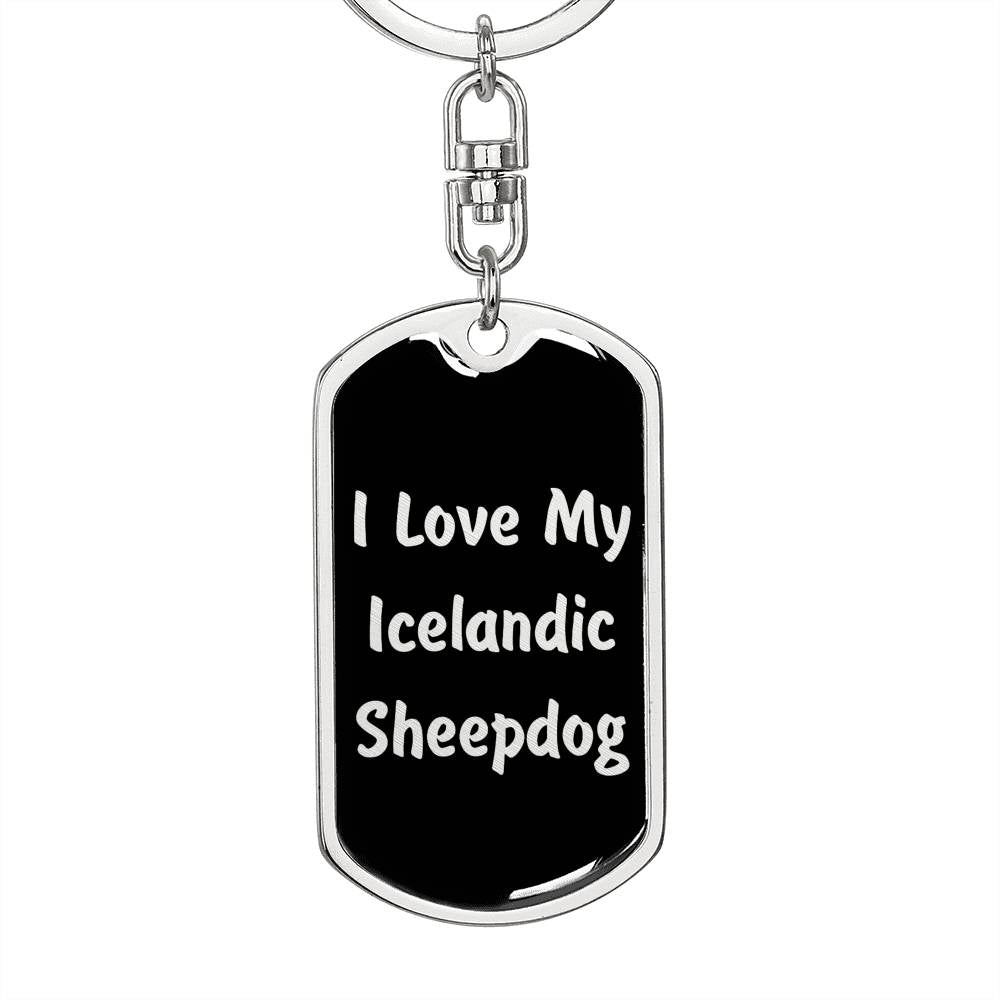Love My Icelandic Sheepdog v5 - Luxury Dog Tag Keychain