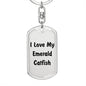 Love My Emerald Catfish - Luxury Dog Tag Keychain