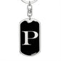 Initial P v2a - Luxury Dog Tag Keychain