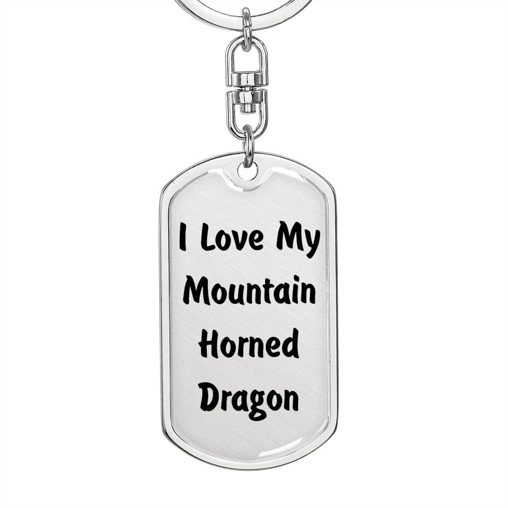 Love My Mountain Horned Dragon - Luxury Dog Tag Keychain
