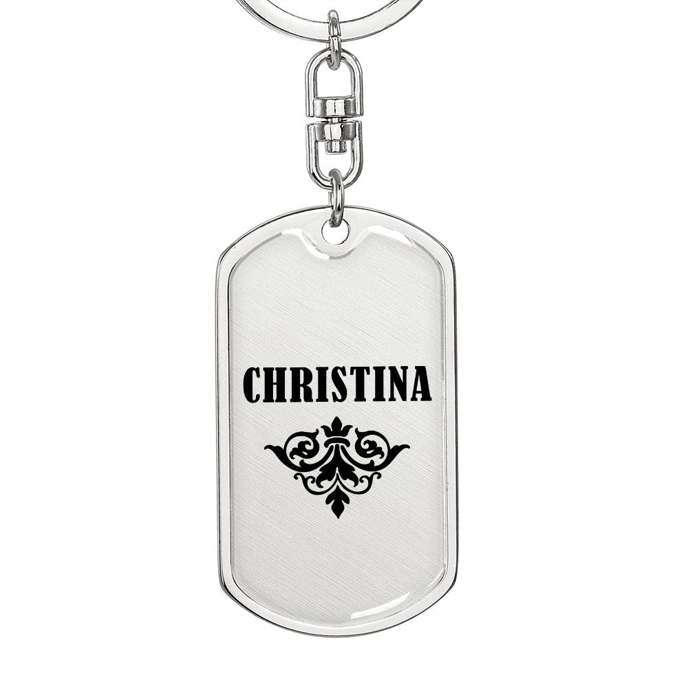 Christina v01a - Luxury Dog Tag Keychain