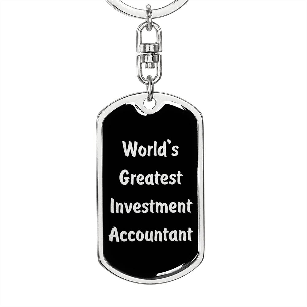 World's Greatest Investment Accountant v2 - Luxury Dog Tag Keychain