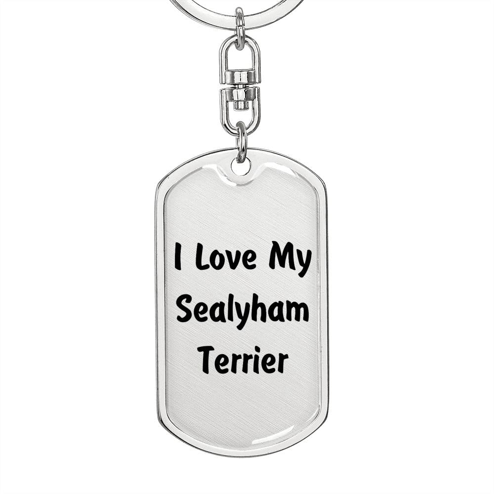 Love My Sealyham Terrier v4 - Luxury Dog Tag Keychain