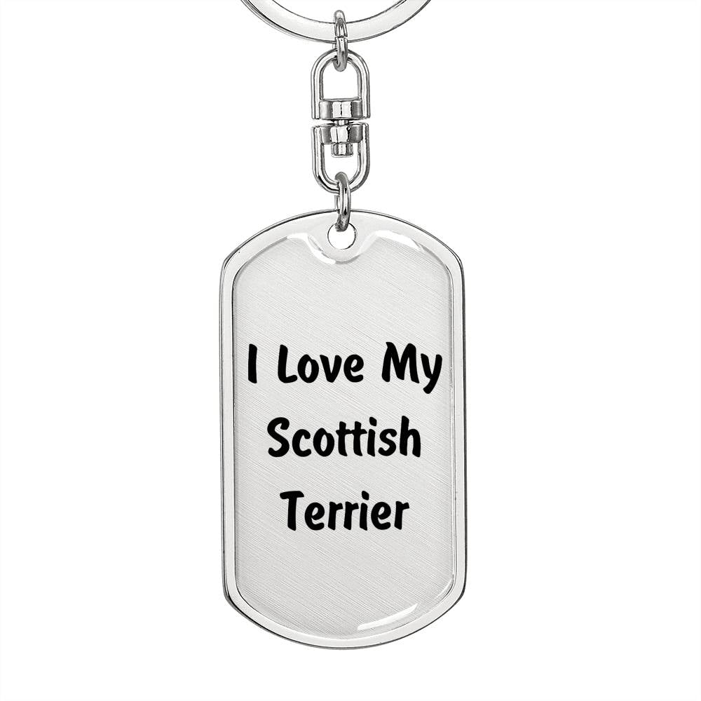 Love My Scottish Terrier v4 - Luxury Dog Tag Keychain
