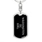 Washington, DC Girl v5 - Luxury Dog Tag Keychain