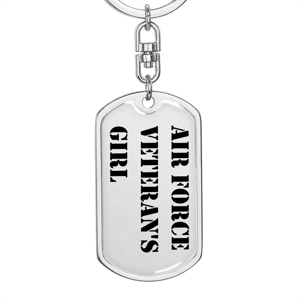 Air Force Veteran's Girl - Luxury Dog Tag Keychain