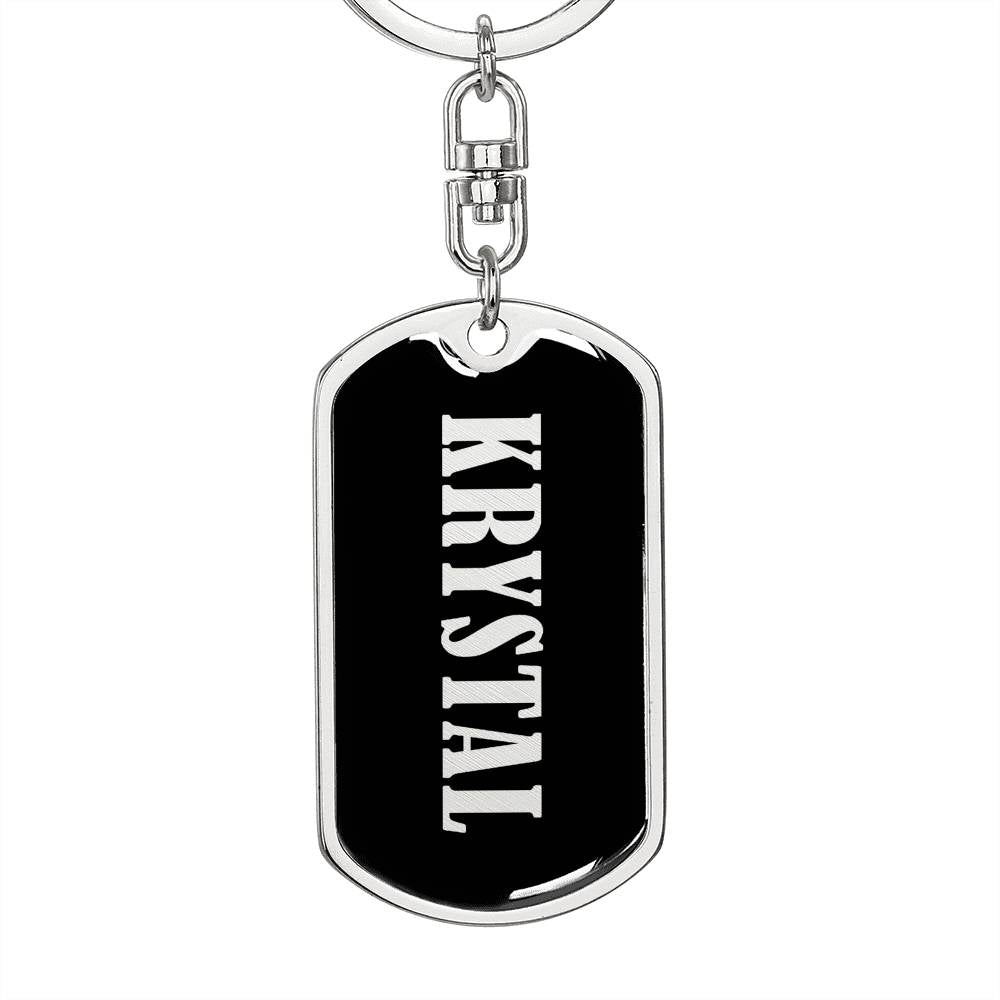 Krystal v02 - Luxury Dog Tag Keychain