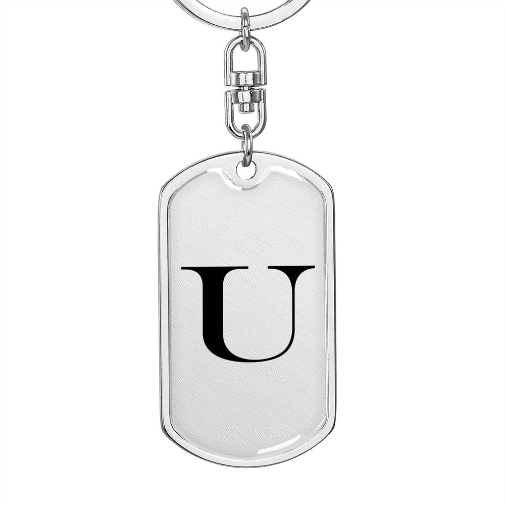Initial U v1a - Luxury Dog Tag Keychain