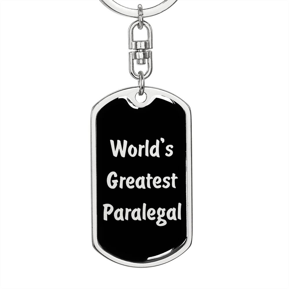 World's Greatest Paralegal v2 - Luxury Dog Tag Keychain