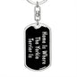 Yorkie Terrier's Home v2 - Luxury Dog Tag Keychain