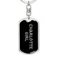 Charlotte Girl v5 - Luxury Dog Tag Keychain