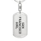 San Francisco Girl v4 - Luxury Dog Tag Keychain