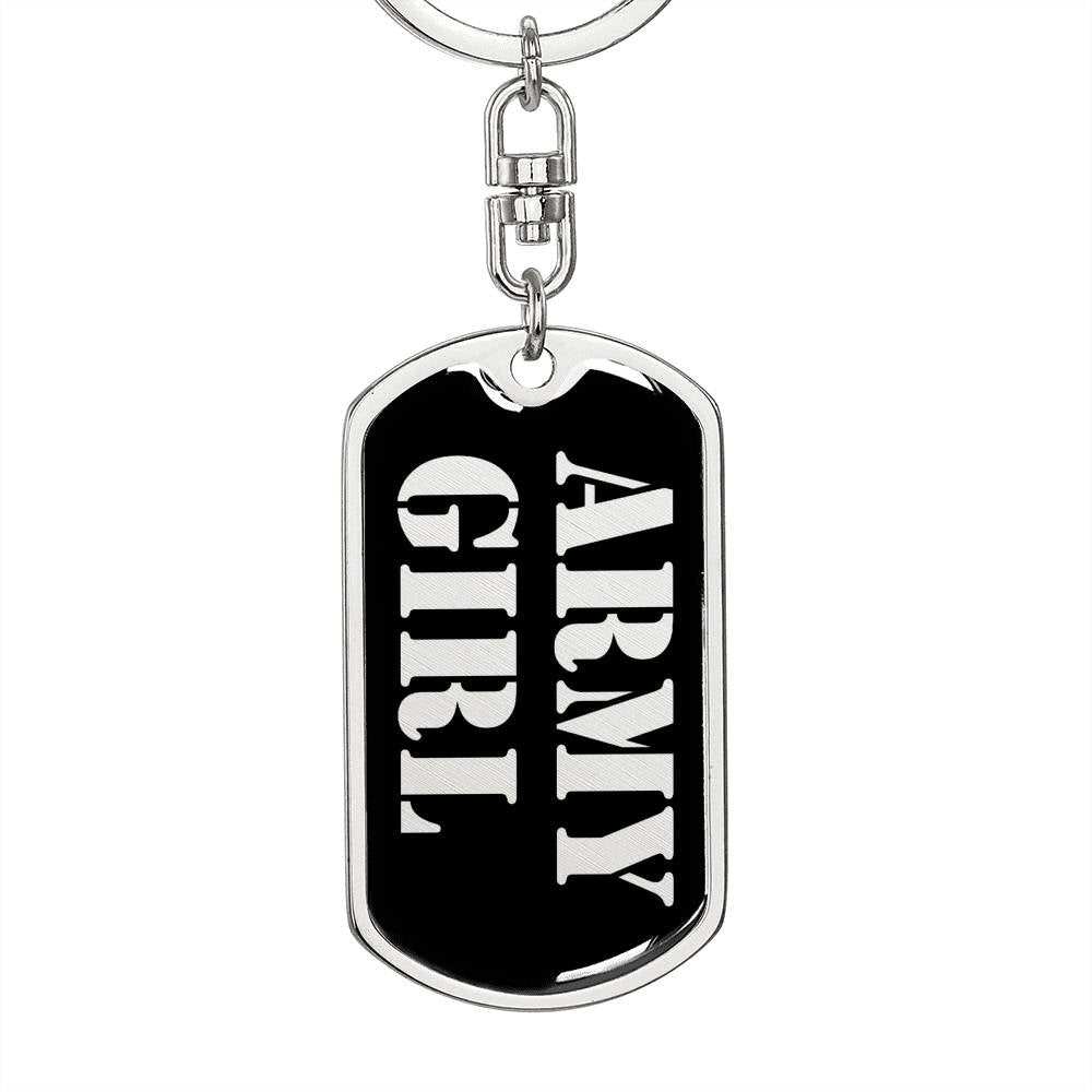 Army Girl v2 - Luxury Dog Tag Keychain