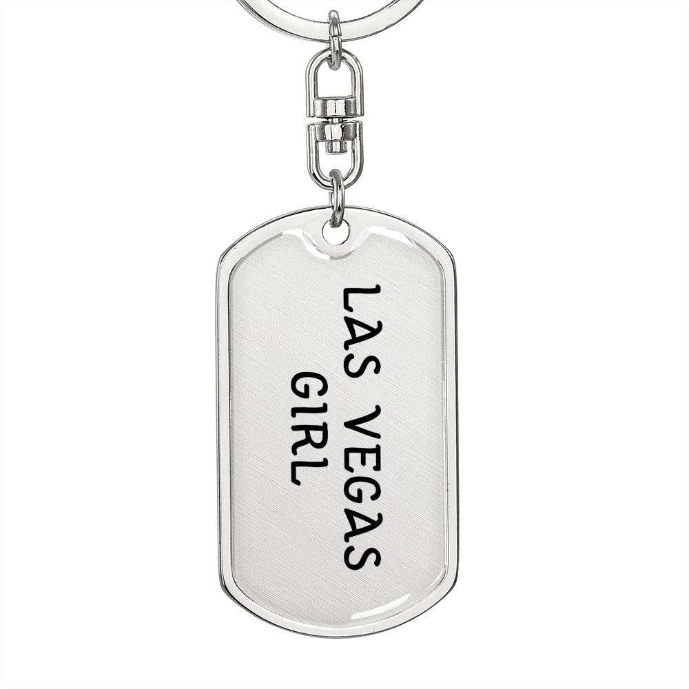 Las Vegas Girl v4 - Luxury Dog Tag Keychain