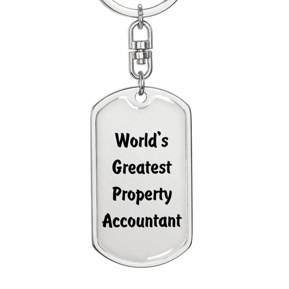 World's Greatest Property Accountant - Luxury Dog Tag Keychain
