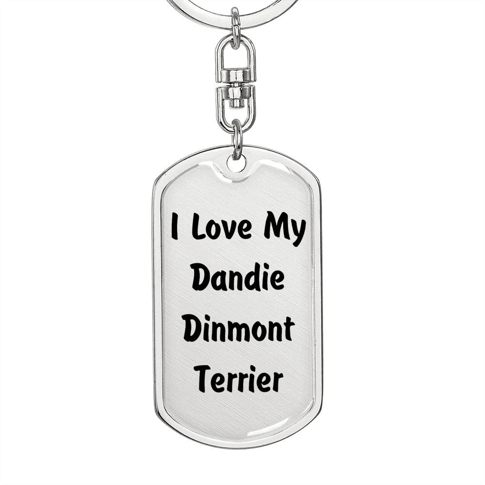 Love My Dandie Dinmont Terrier v4 - Luxury Dog Tag Keychain