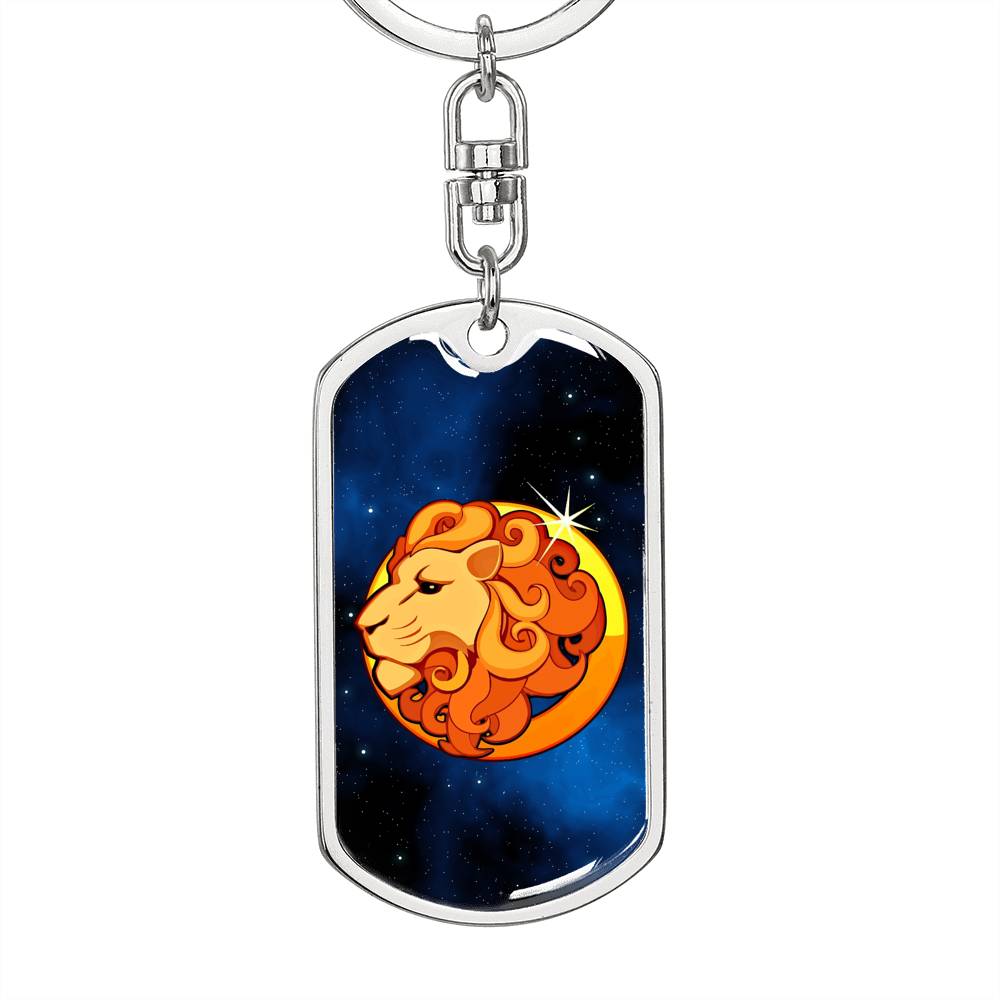 Zodiac Sign Leo - Luxury Dog Tag Keychain
