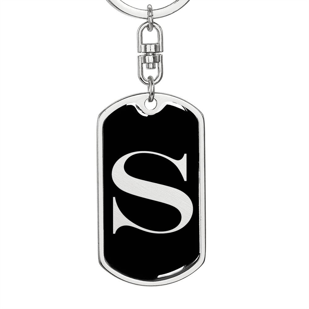 Initial S v2a - Luxury Dog Tag Keychain