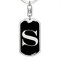 Initial S v2a - Luxury Dog Tag Keychain
