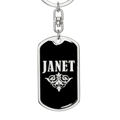 Janet v02a - Luxury Dog Tag Keychain