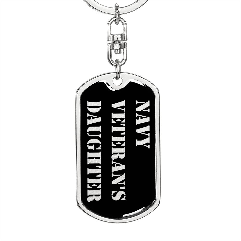 Navy Veteran's Daughter v2 - Luxury Dog Tag Keychain