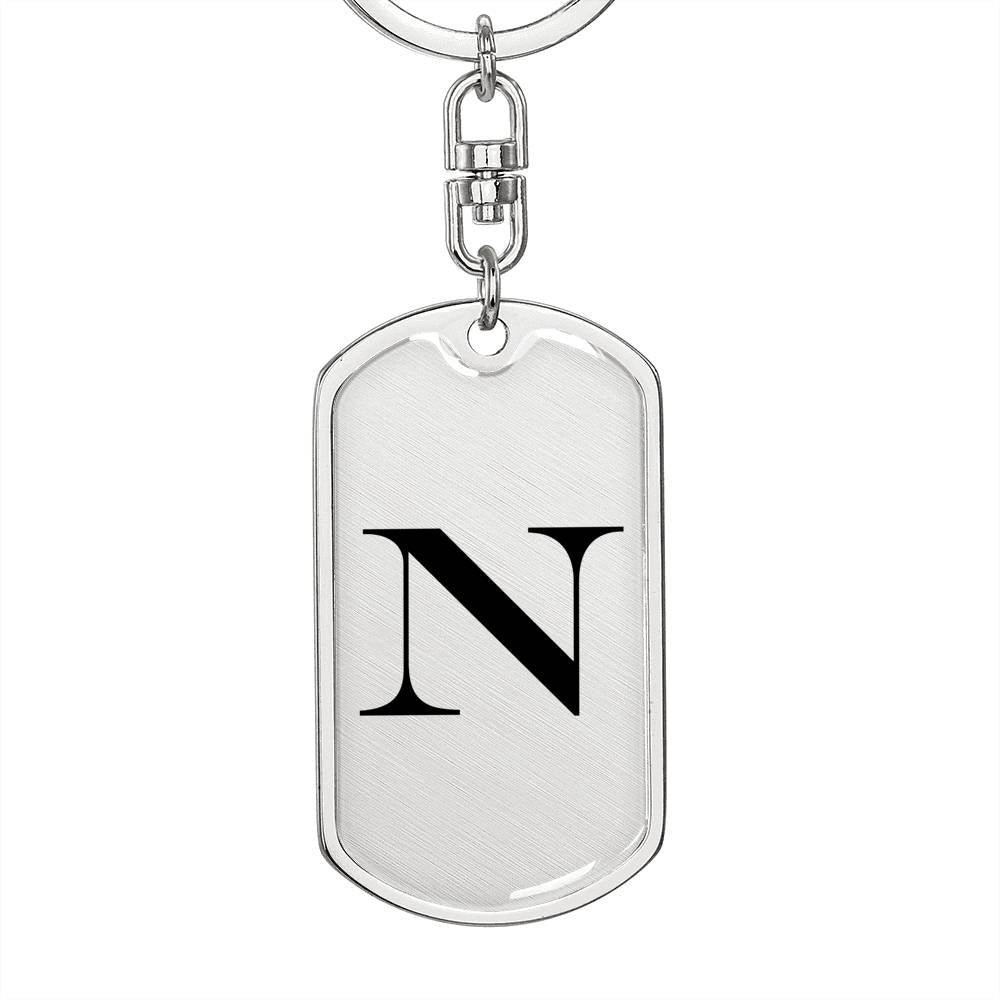 Initial N v1a - Luxury Dog Tag Keychain