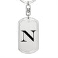 Initial N v1a - Luxury Dog Tag Keychain