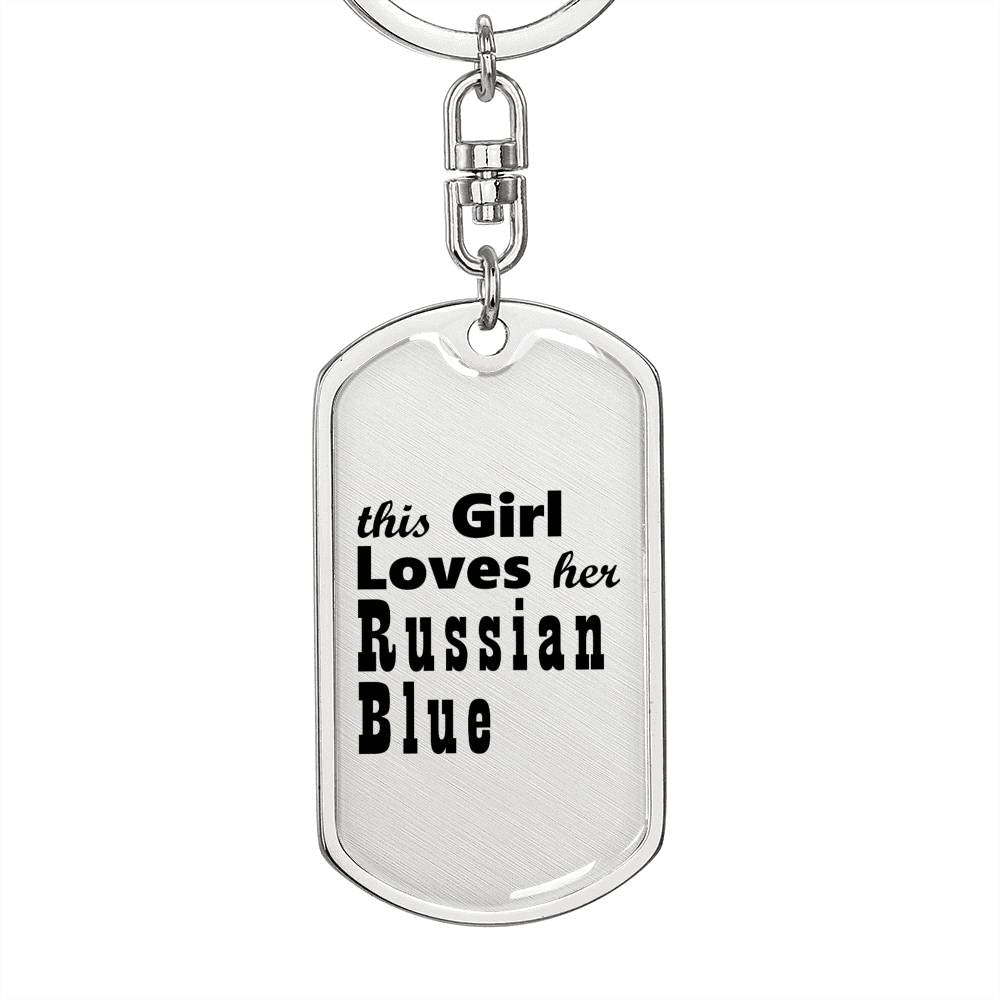 Russian Blue - Luxury Dog Tag Keychain