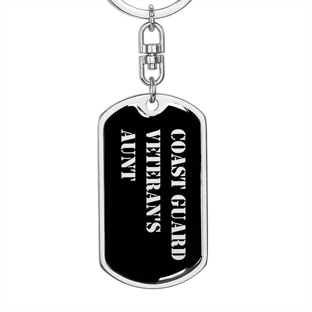 Coast Guard Veteran's Aunt v2 - Luxury Dog Tag Keychain