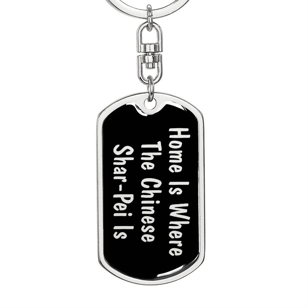Chinese Shar-Pei's Home v2 - Luxury Dog Tag Keychain