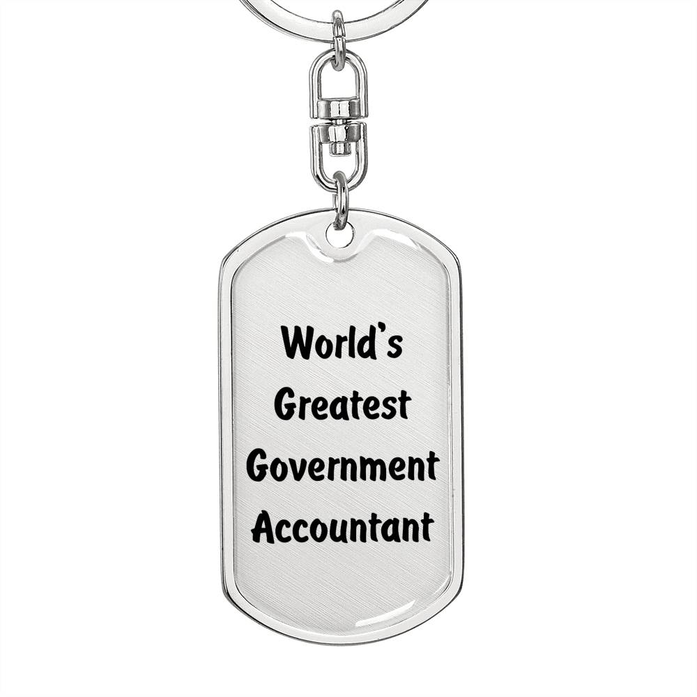 World's Greatest Government Accountant - Luxury Dog Tag Keychain