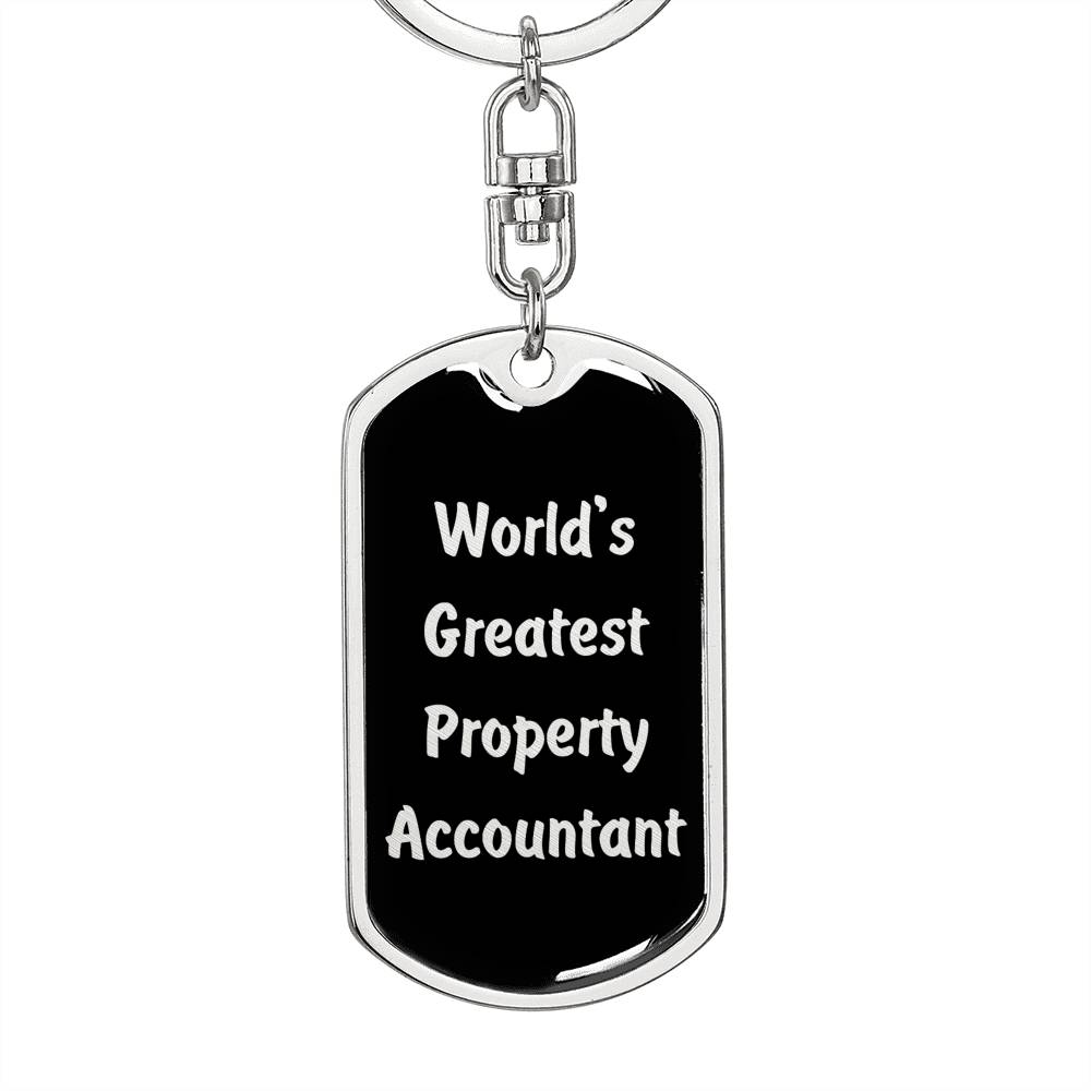 World's Greatest Property Accountant v2 - Luxury Dog Tag Keychain