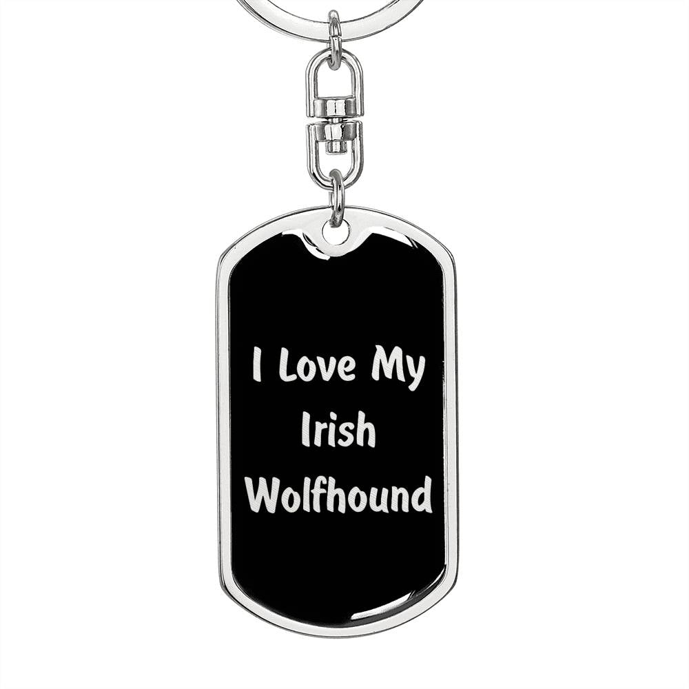 Love My Irish Wolfhound v5 - Luxury Dog Tag Keychain