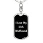 Love My Irish Wolfhound v5 - Luxury Dog Tag Keychain