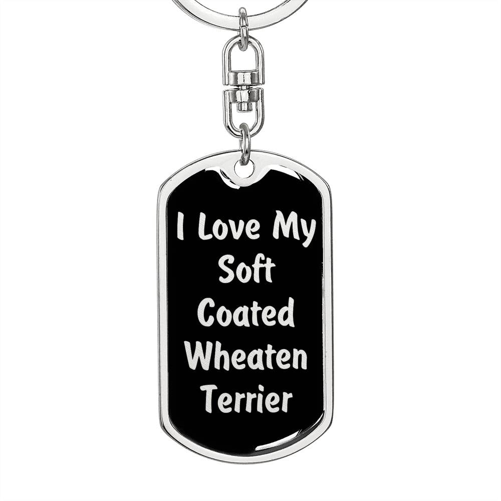 Love My Soft Coated Wheaten Terrier v5 - Luxury Dog Tag Keychain