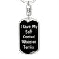 Love My Soft Coated Wheaten Terrier v5 - Luxury Dog Tag Keychain