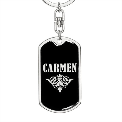 Carmen v02a - Luxury Dog Tag Keychain