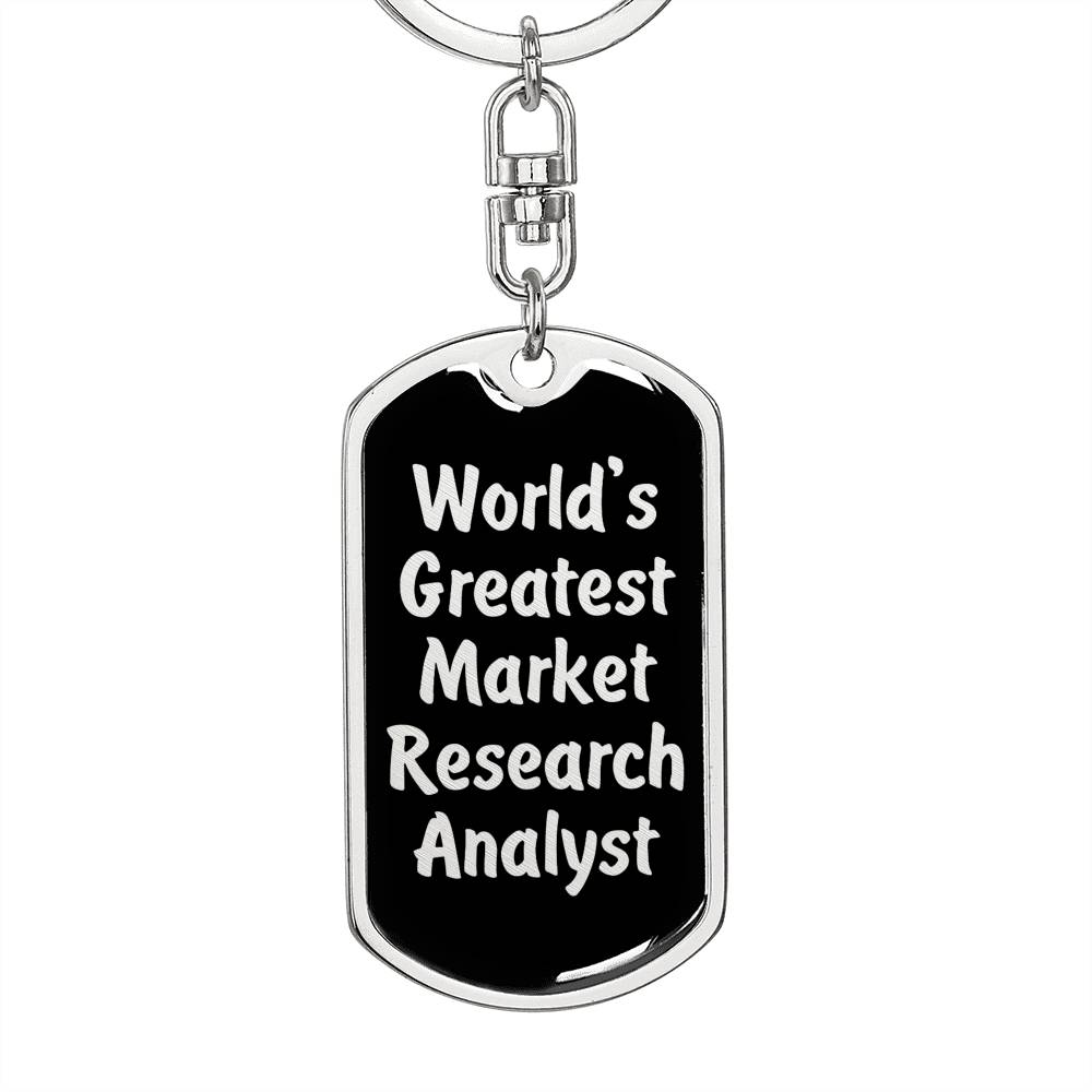 World's Greatest Market Research Analyst v2 - Luxury Dog Tag Keychain