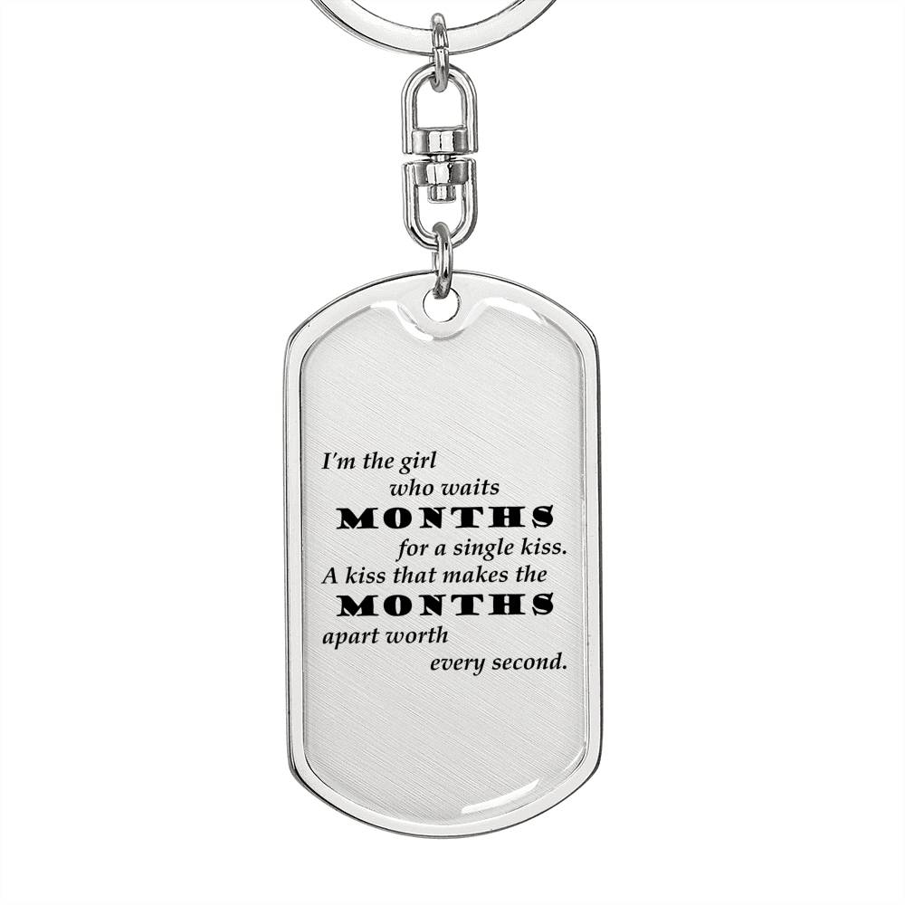 A Single Kiss v2 - Luxury Dog Tag Keychain
