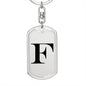 Initial F v1a - Luxury Dog Tag Keychain