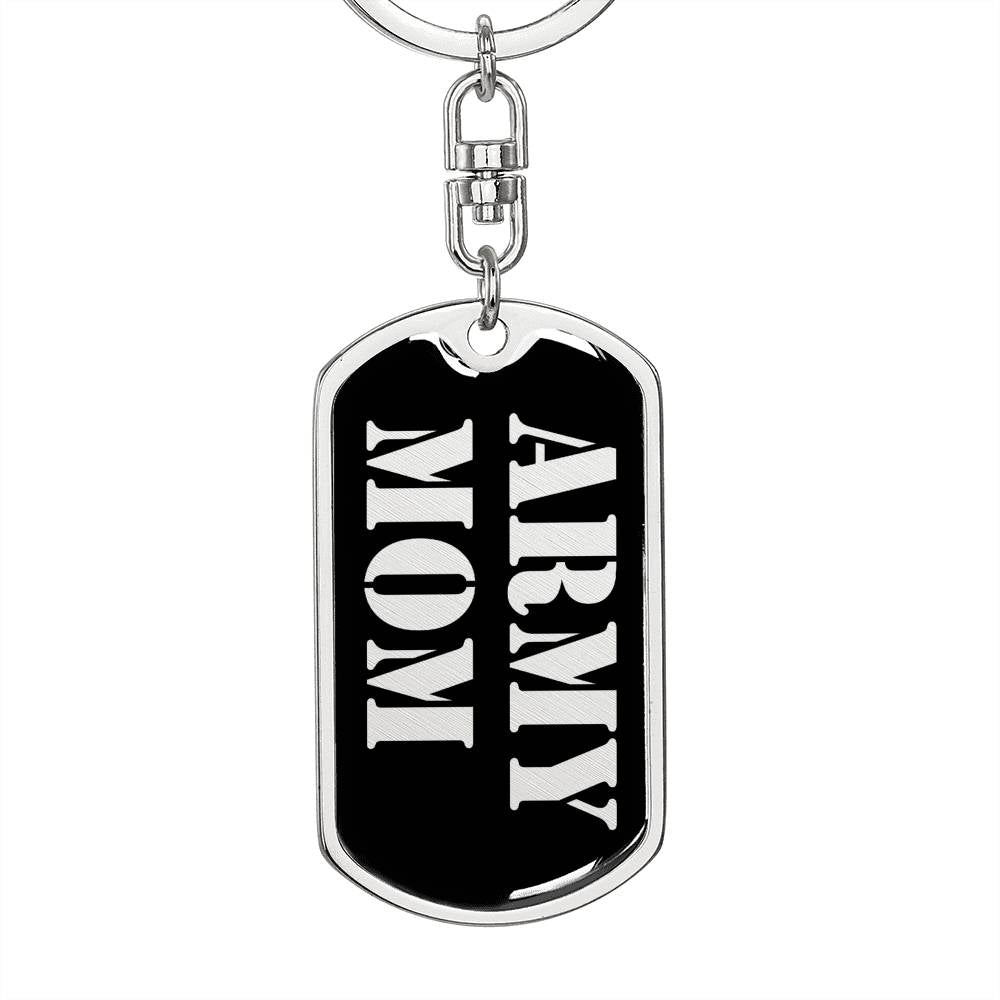 Army Mom v2 - Luxury Dog Tag Keychain