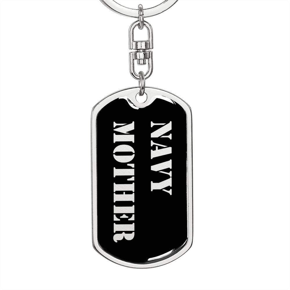 Navy Mother v2 - Luxury Dog Tag Keychain