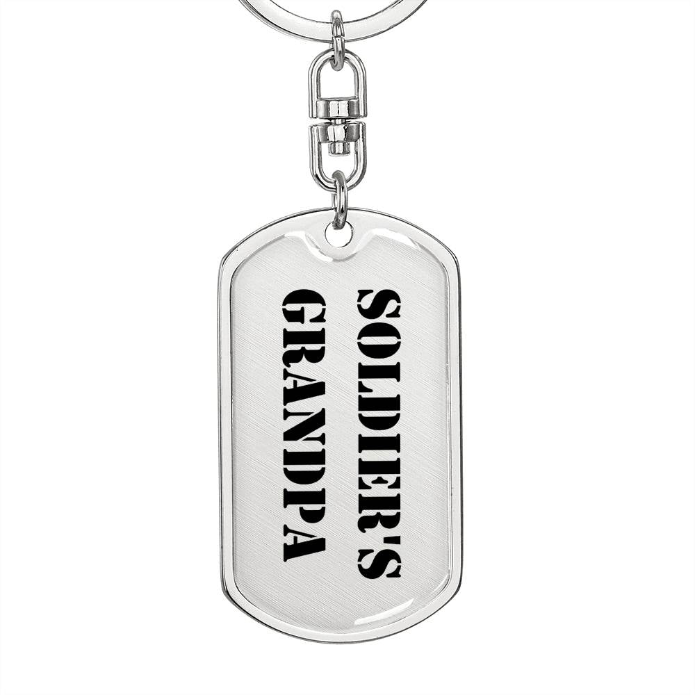 Soldier's Grandpa - Luxury Dog Tag Keychain