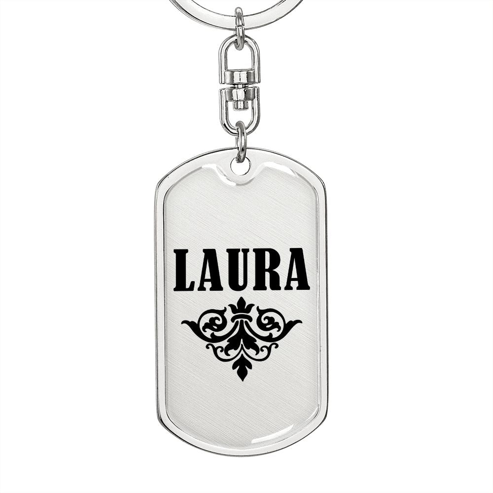 Laura v01a - Luxury Dog Tag Keychain