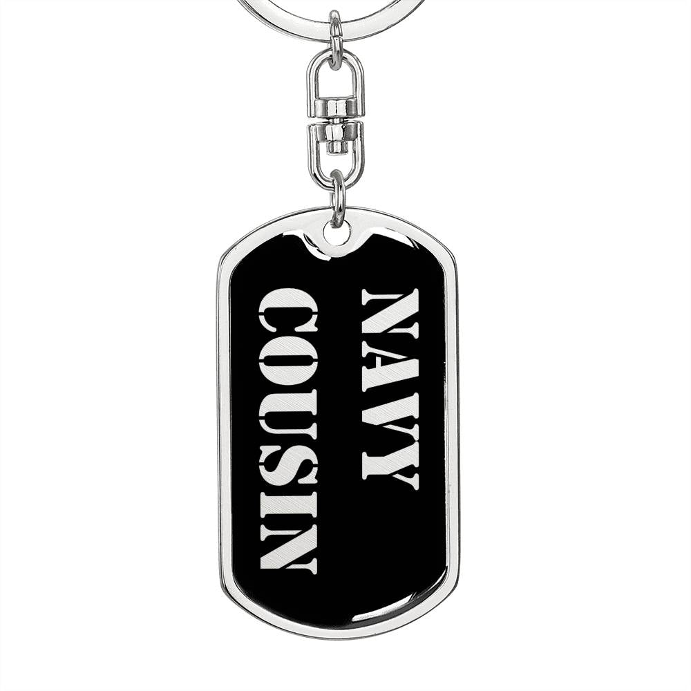Navy Cousin v2 - Luxury Dog Tag Keychain