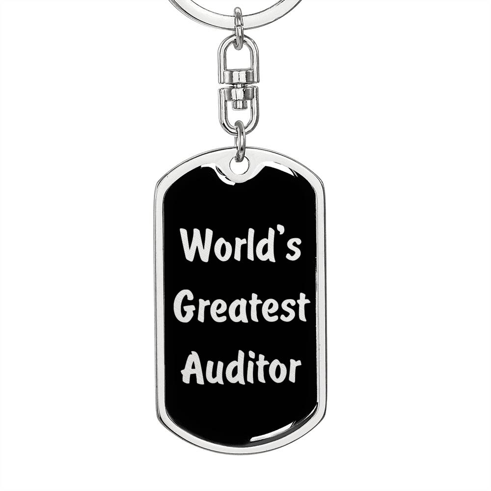 World's Greatest Auditor v2 - Luxury Dog Tag Keychain