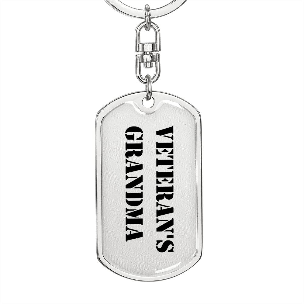 Veteran's Grandma - Luxury Dog Tag Keychain