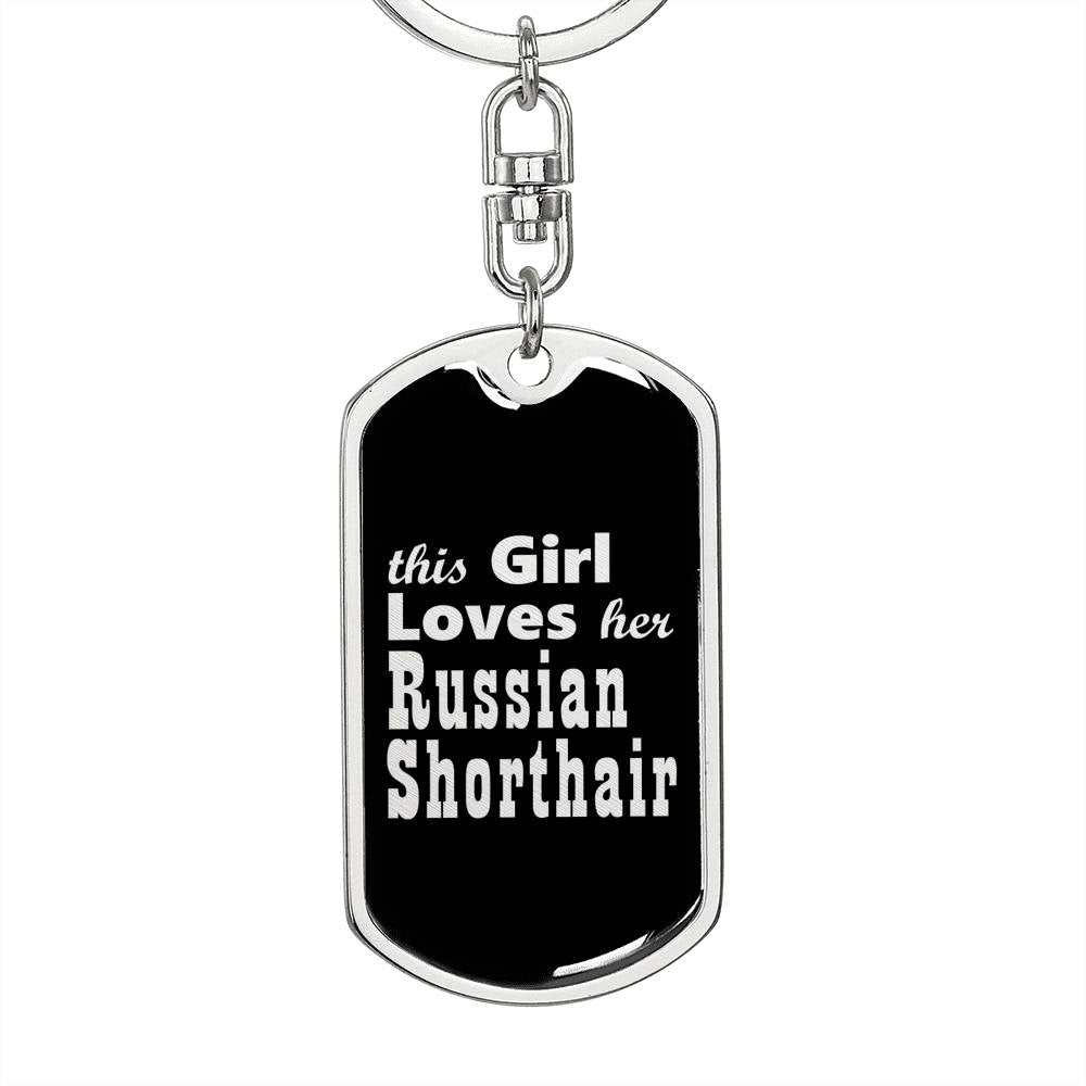 Russian Shorthair v2 - Luxury Dog Tag Keychain