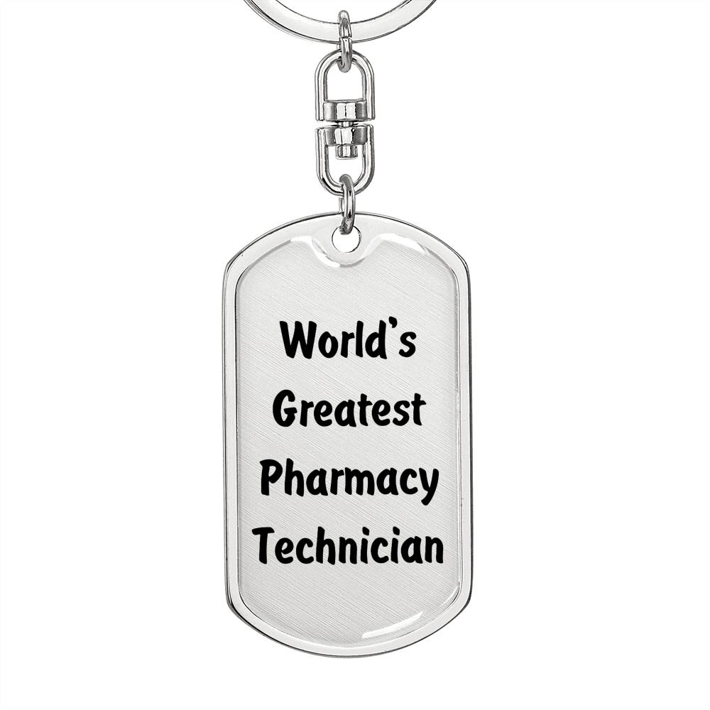 World's Greatest Pharmacy Technician - Luxury Dog Tag Keychain
